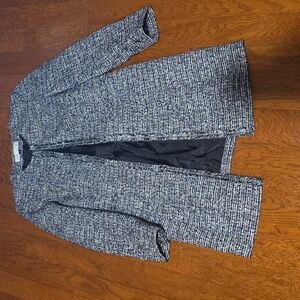 Women’s TAHARI Long Tweed Wool Blend Coat Size 6 PETITE